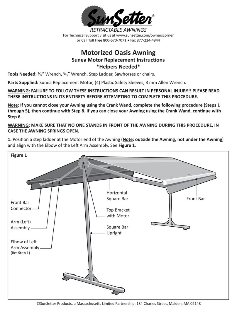 SunSetter Oasis Replacement instructions SunSetter Oasis Replacement instructions