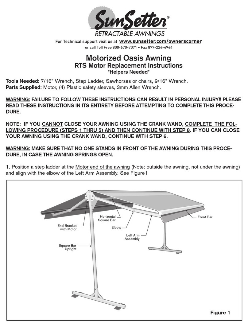 SunSetter Oasis Replacement instructions