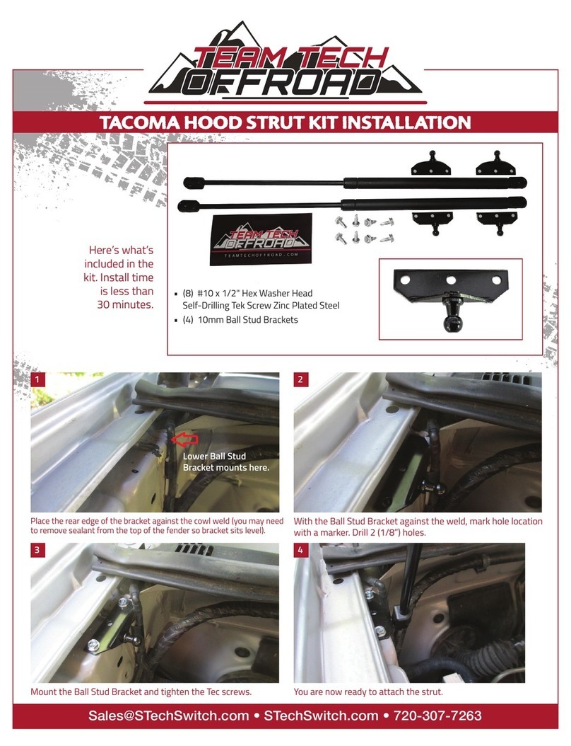 Team Tech Offroad TACOMA HOOD STRUT Kit Installation