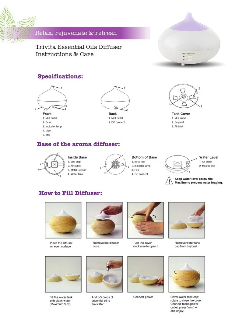 Trivita Essential Oils Diffuser Instructions & Care