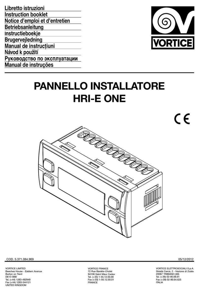 Vortice HRI-E ONE Instruction booklet