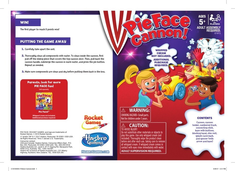 Hasbro Gaming PieFace Cannon! manual