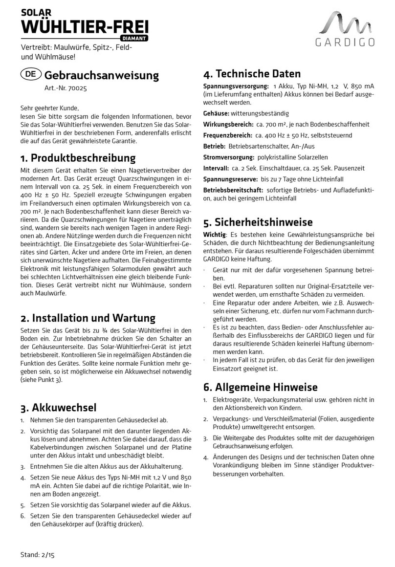 Gardigo 70025 Instructions for use