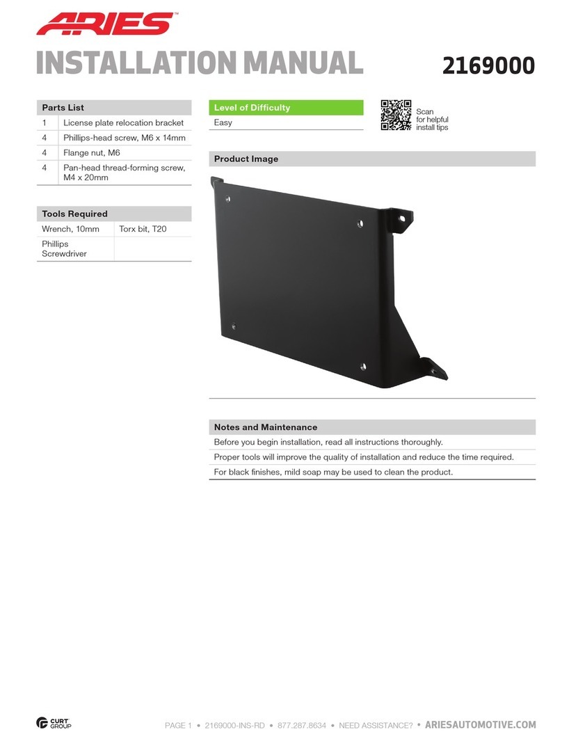 Aries 2169000 installation manual