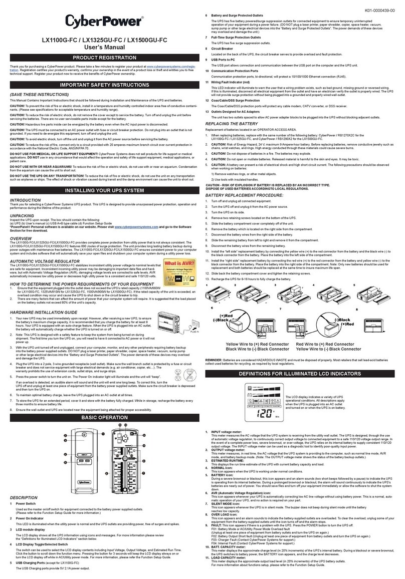 CyberPower LX1100G-FC user manual