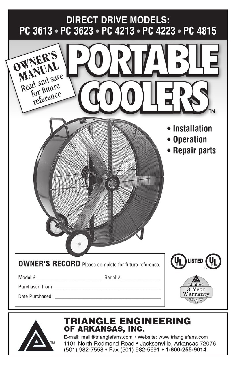 Triangle Engineering of Arkansas Portable cooler PC 3613 owner's manual