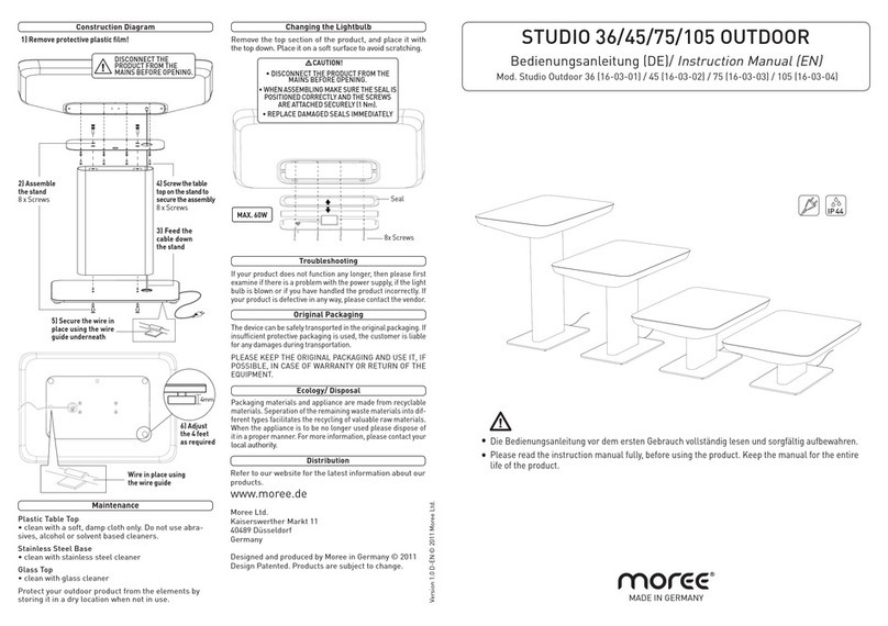 Moree Studio Outdoor 36 instruction manual