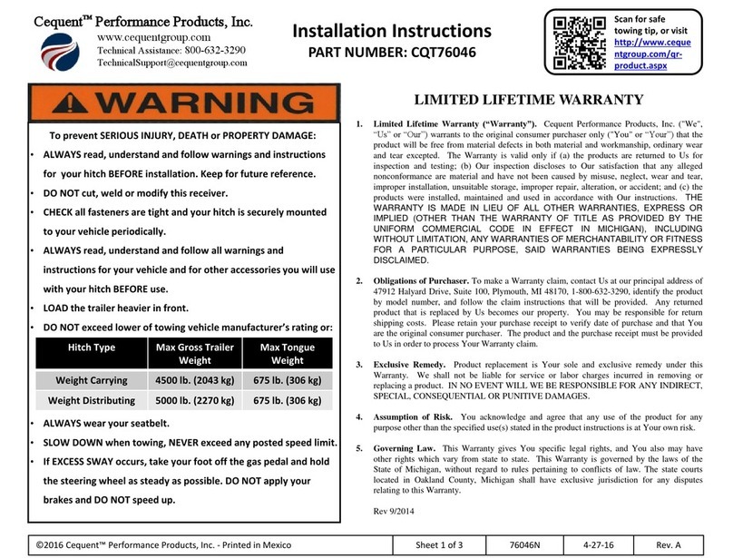 Cequent Performance Products CQT76046 installation instructions