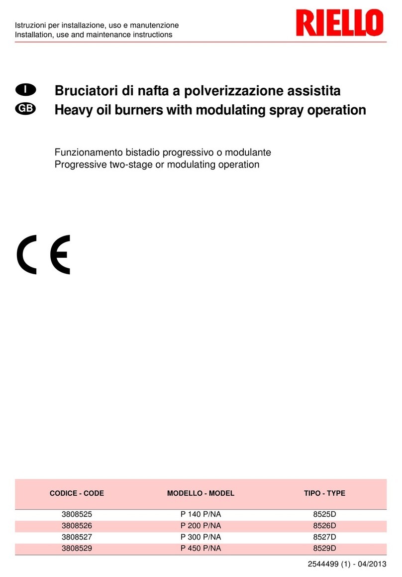 Riello P 140 P/NA Installation, use and maintenance instructions