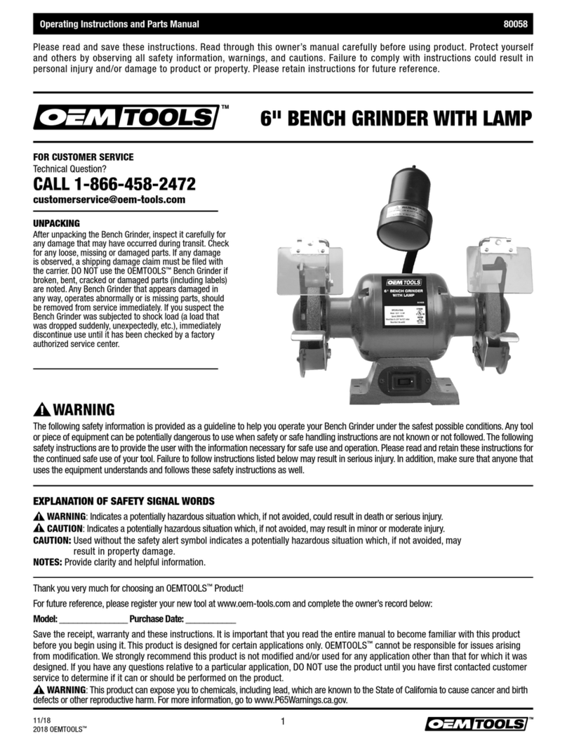 OEM Tools 80058 Operating instructions and parts manual