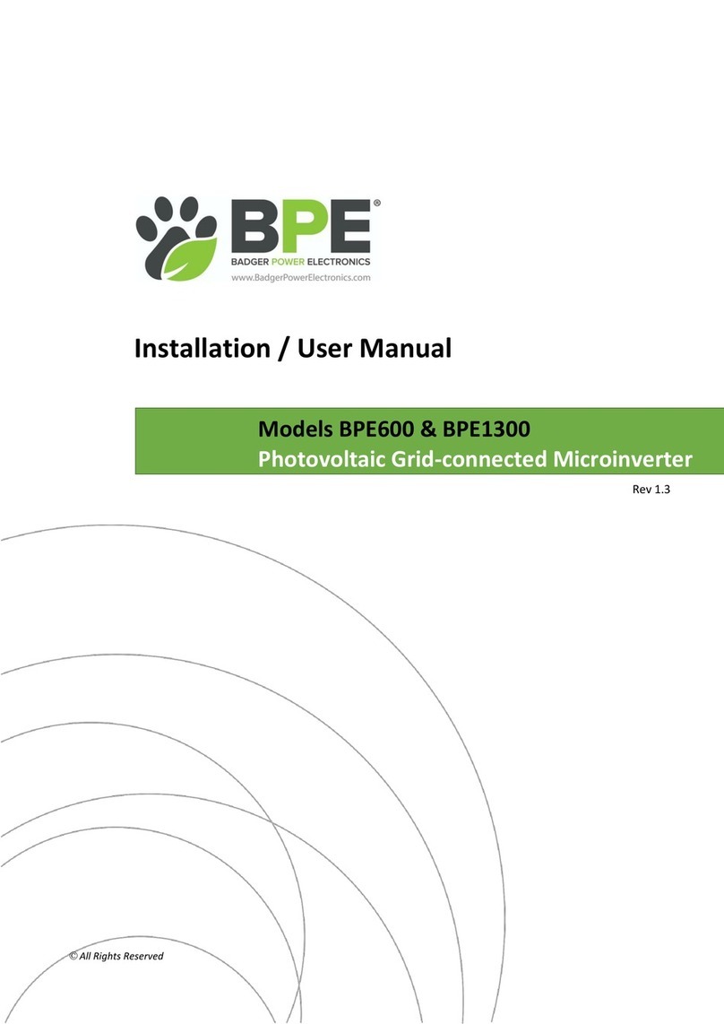 Badger Power Electronics BPE600 Installation & user manual Badger Power Electronics BPE600 Installation & user manual