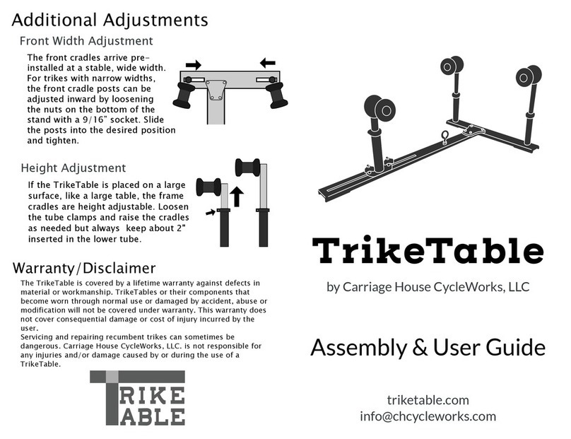 Carriage House CycleWorks TrikeTable Assembly & user's guide Carriage House CycleWorks TrikeTable Assembly & user's guide