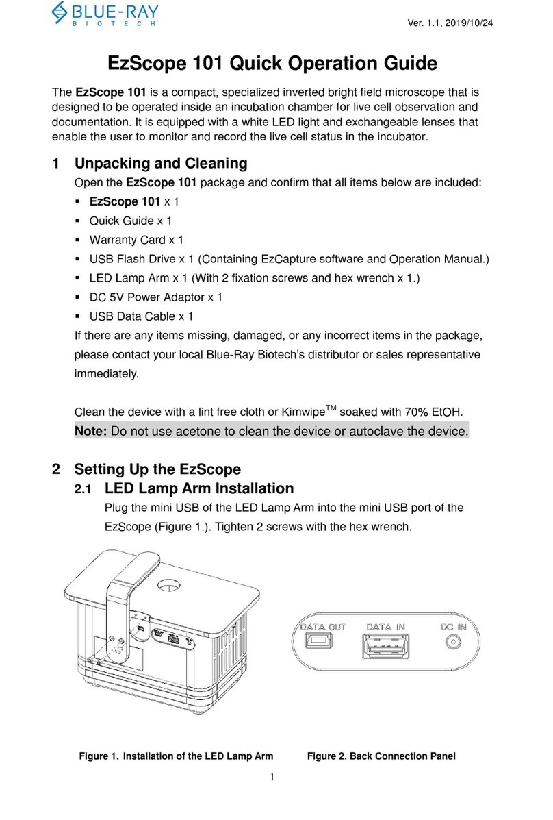 Blue-Ray Biotech EzScope 101 Quick operation guide