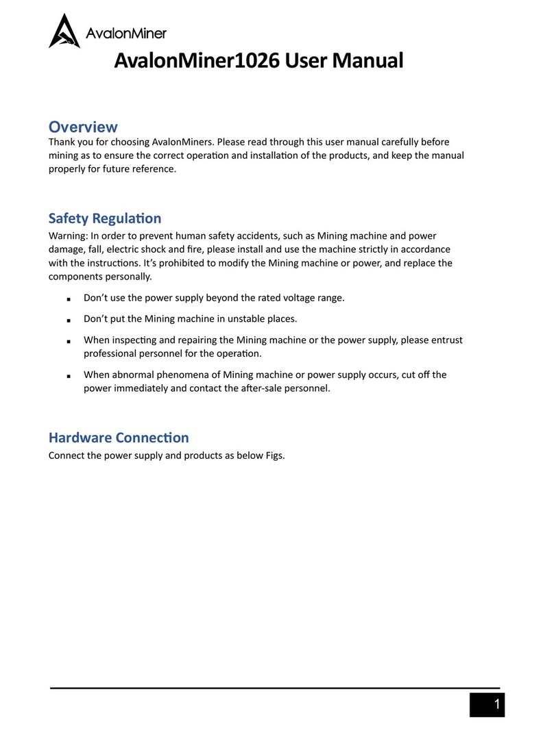 AvalonMiner 1026 user manual