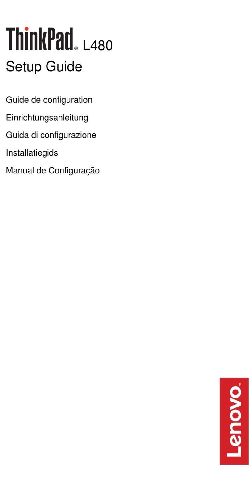 Lenovo Thinkpad L480 Setup guide