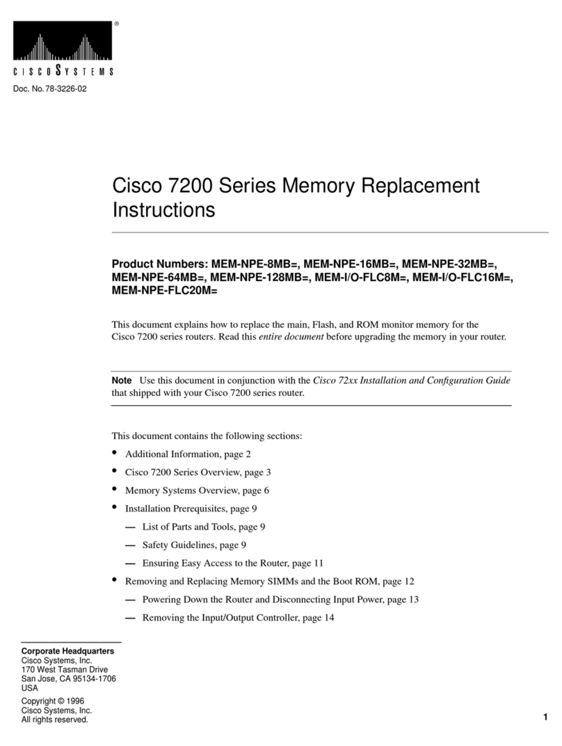 Cisco 7200 Series User manual