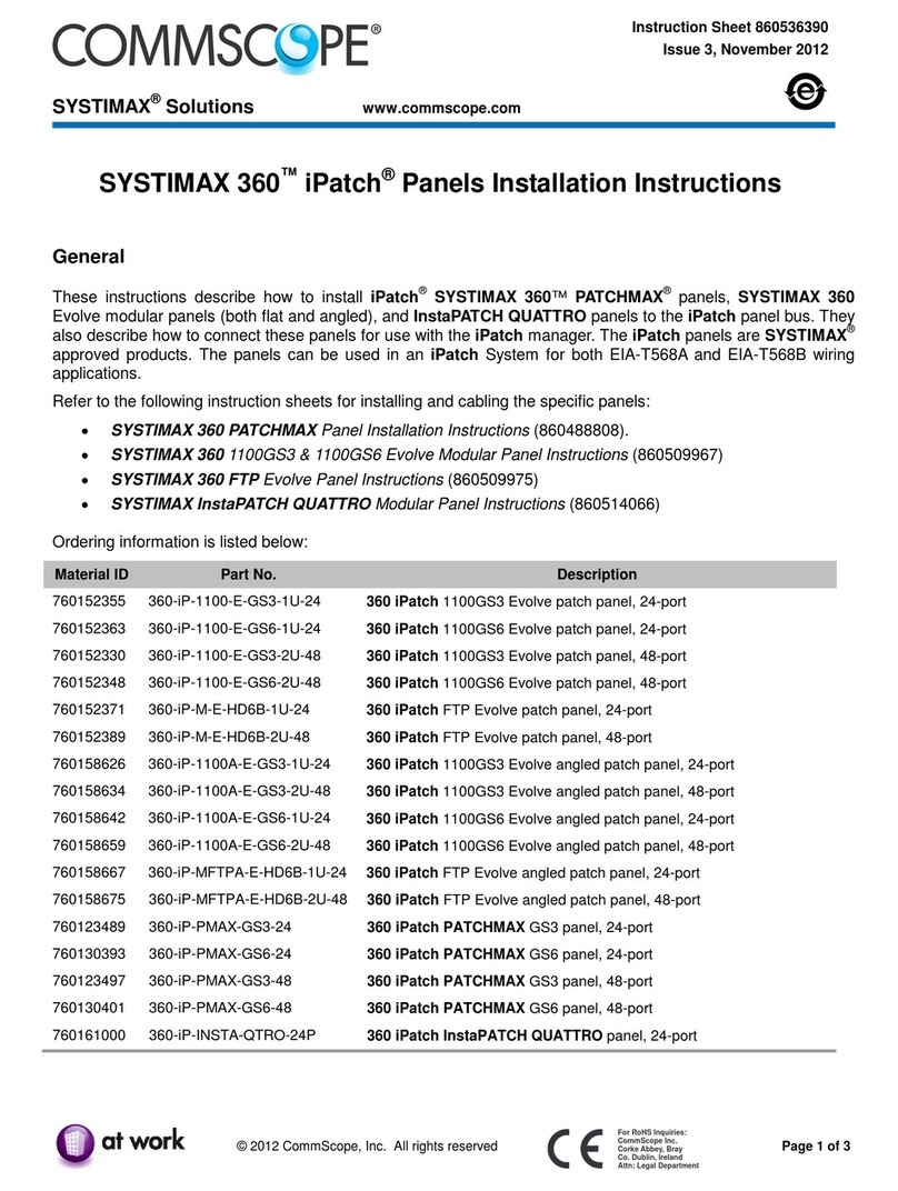 CommScope SYSTIMAX 360 iPatch 360-iP-1100-E-GS3-1U-24 User manual