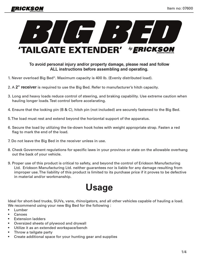 Erickson BIG BED TAILGATE EXTENDER User manual
