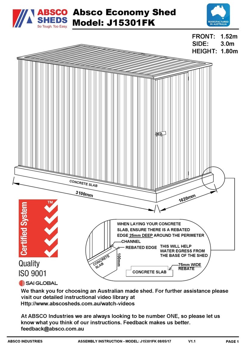 ABSCO SHEDS J15301FK User manual ABSCO SHEDS J15301FK User manual
