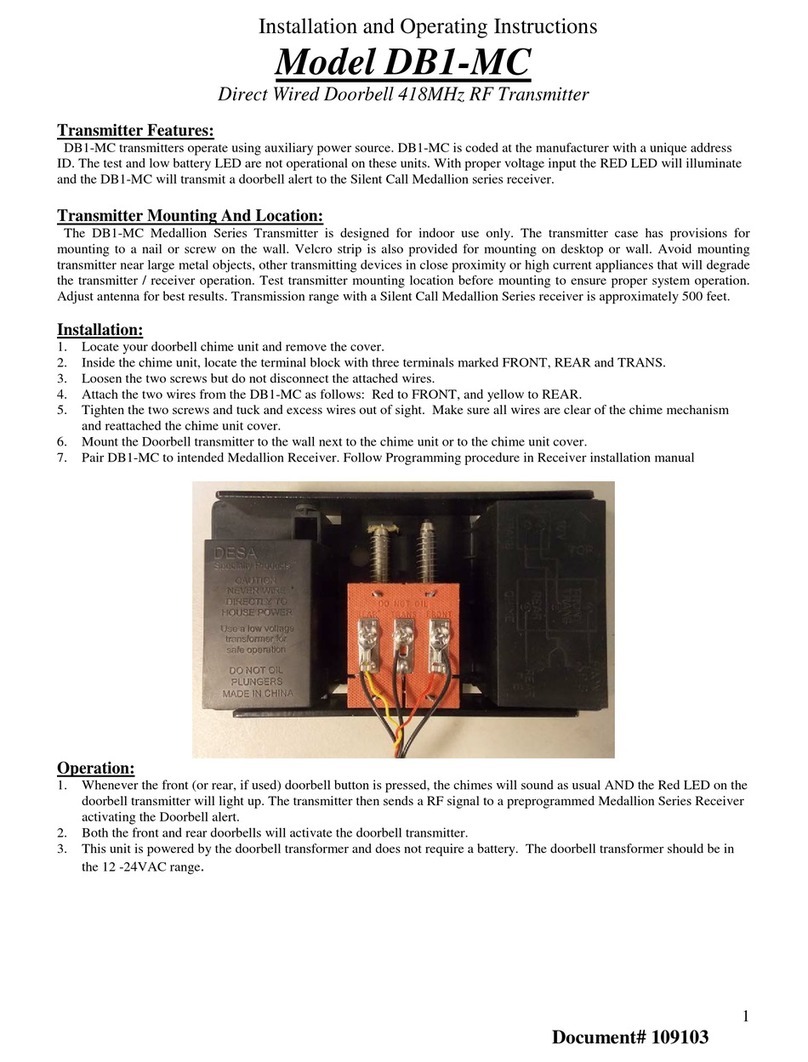 Silent Call Communications DB1-MC Installation and operating instructions
