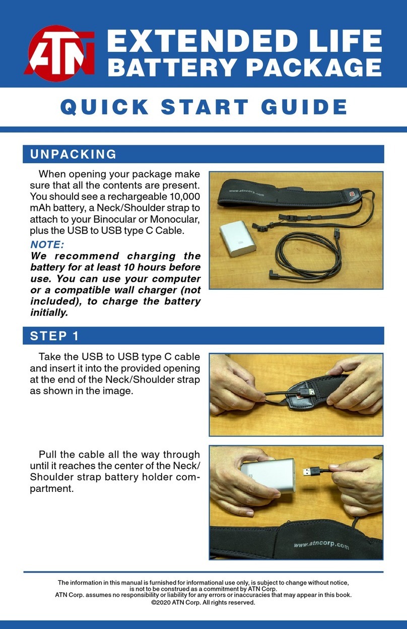 ATN Extended Life Battery quick start guide