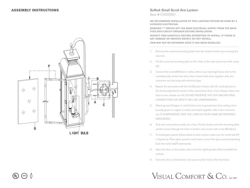 Visual Comfort & Co. Suffork CH02061 Assembly instructions