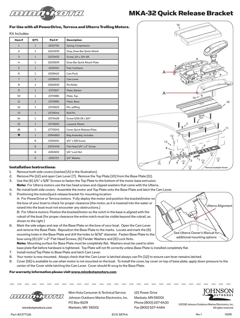 Johnson Outdoors MINN KOTA MKA-32 quick start guide