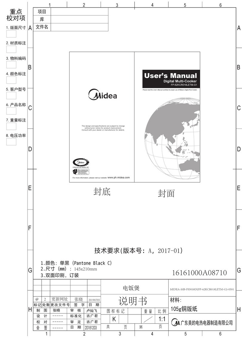 Midea FP-62KCR018LETM-G1 user manual