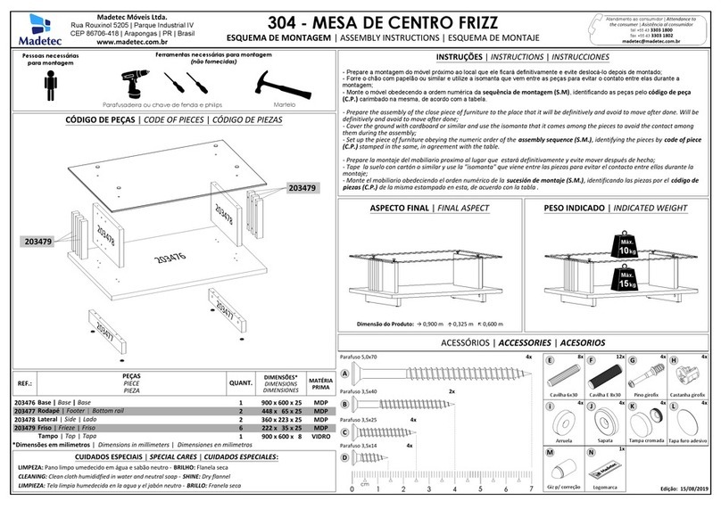 Madetec 304 FRIZZ Assembly instructions