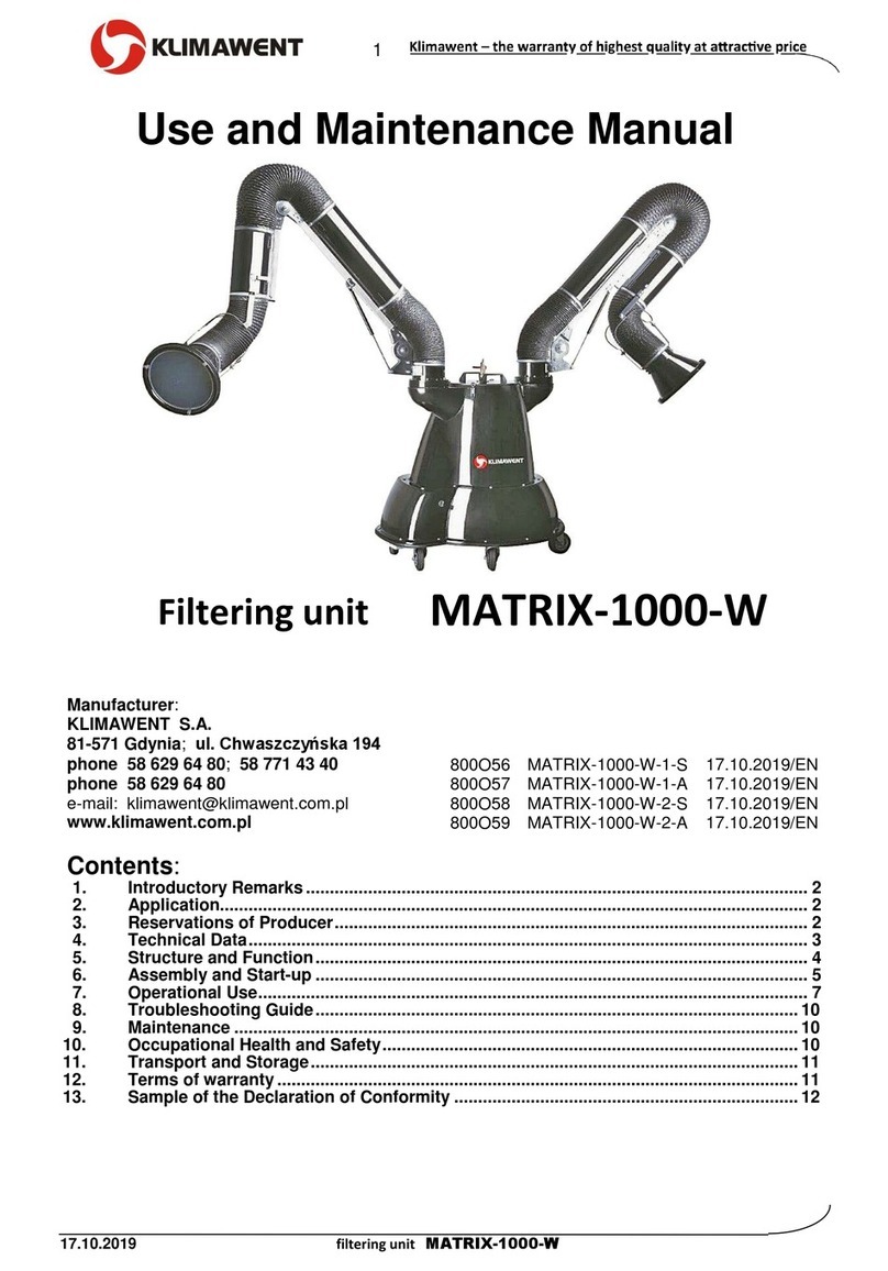 Klimawent MATRIX-1000-W Series User manual