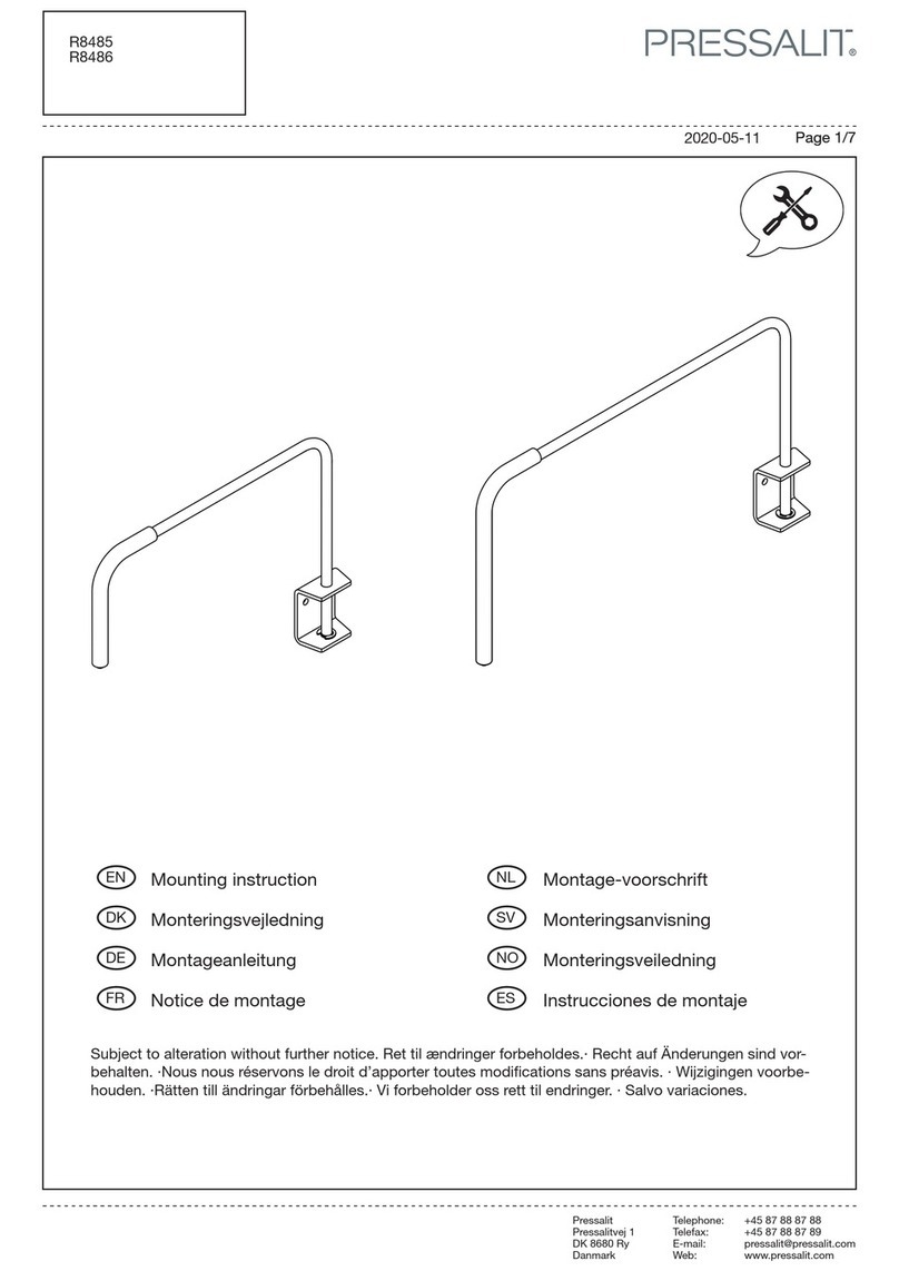 Pressalit R8485 Mounting instruction
