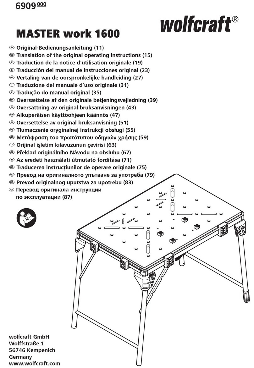 Wolfcraft MASTER work 1600 Translation of the original operating instructions Wolfcraft MASTER work 1600 Translation of the original operating instructions