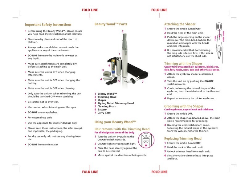 JML Beauty Wand Instruction and safety manual