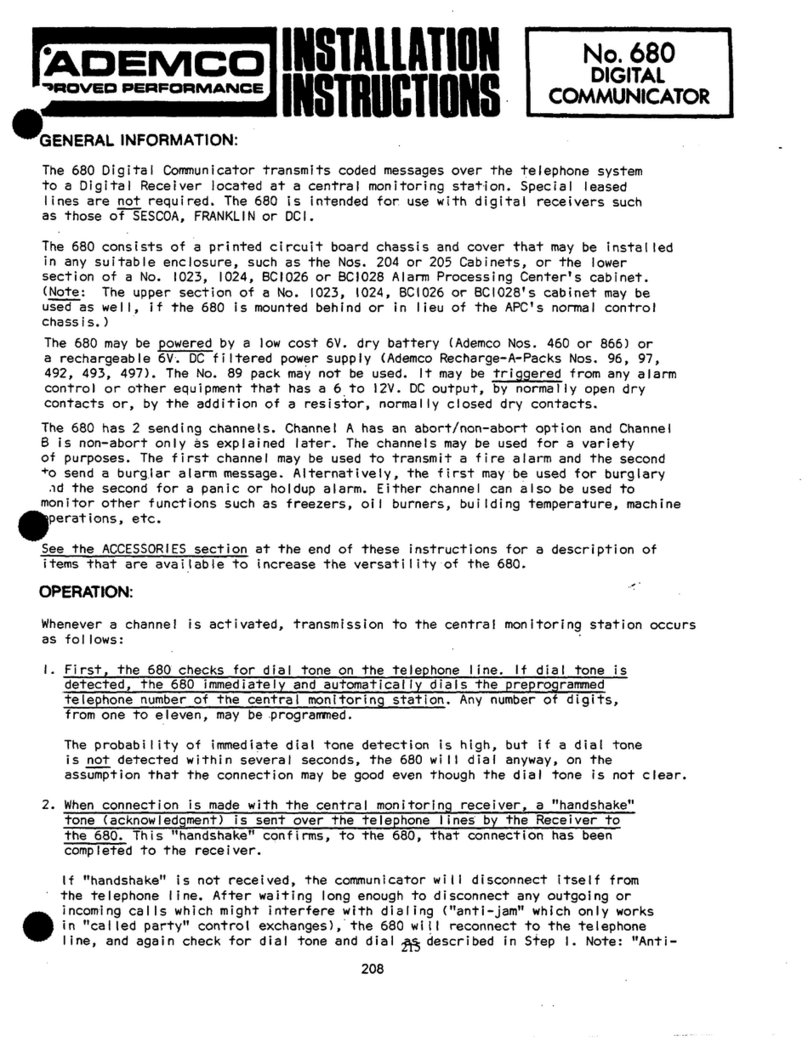 ADEMCO 680 User manual