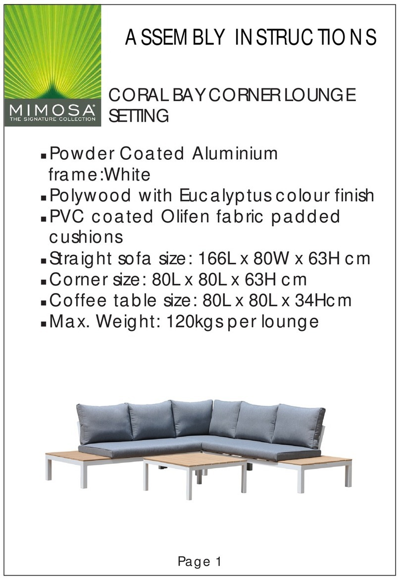 Mimosa CORAL BAY CORNER LOUNGE SETTING Assembly instructions Mimosa CORAL BAY CORNER LOUNGE SETTING Assembly instructions