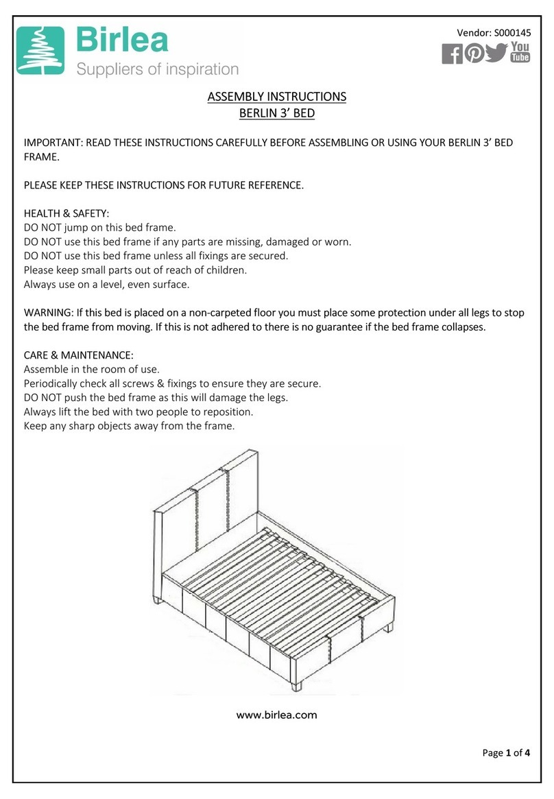 Birlea Berlin 3' Bed Assembly instructions Birlea Berlin 3' Bed Assembly instructions