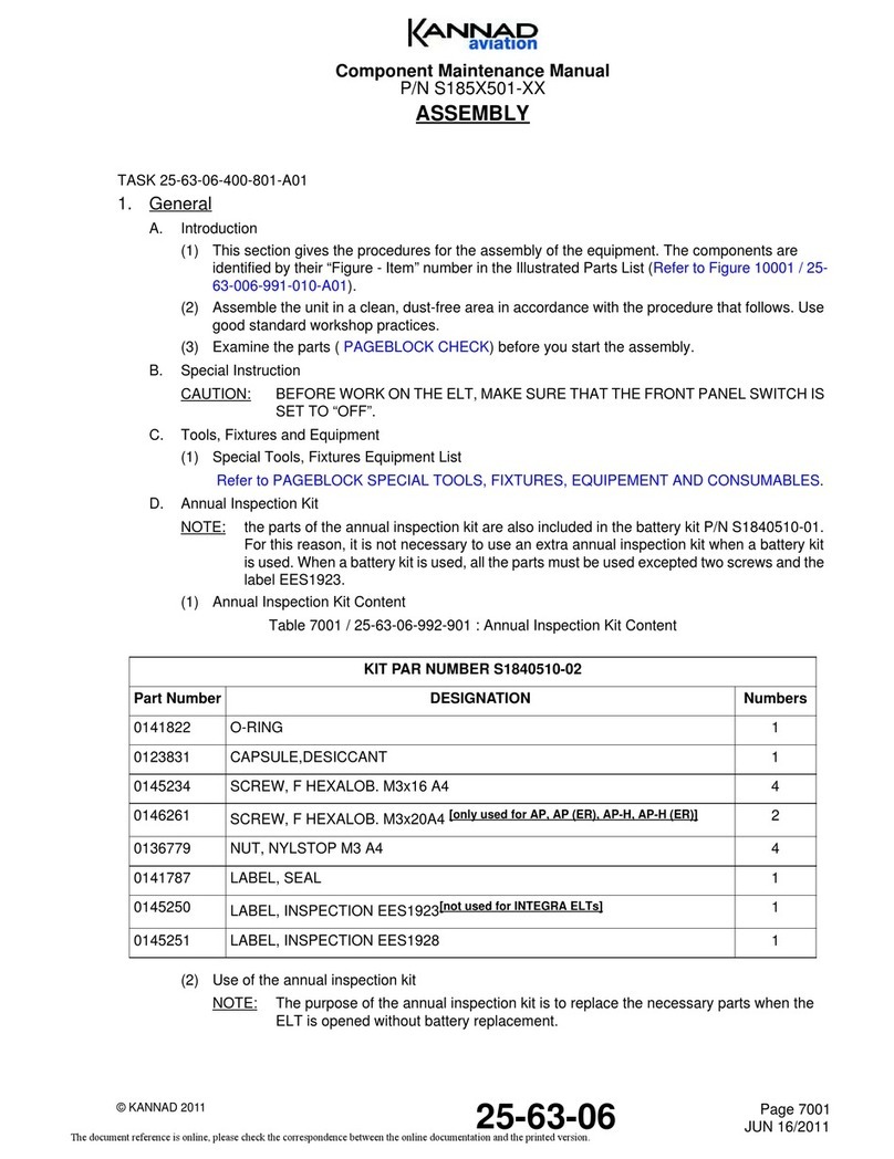 Kannad S185 501 Series Maintenance manual