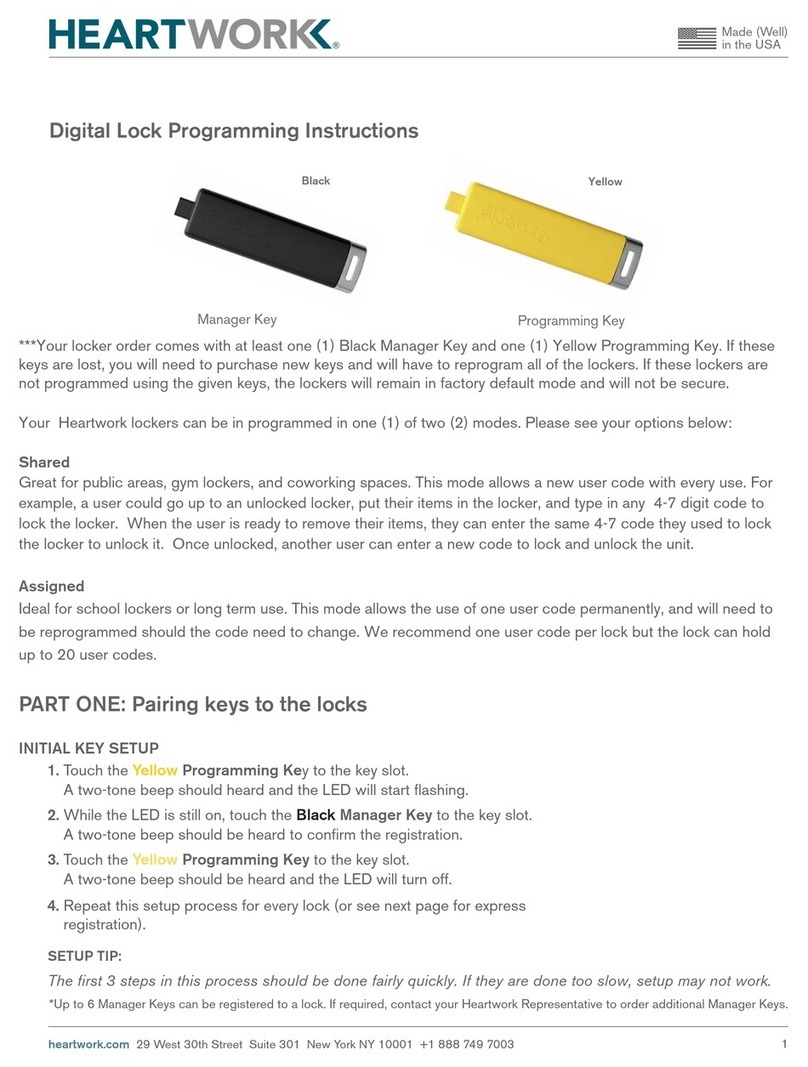 HeartWork Manager Key Programming instructions