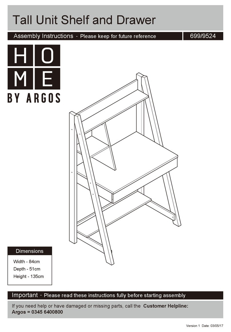 Argos Home Tall Unit Shelf and Drawer 699/9524 Assembly instructions