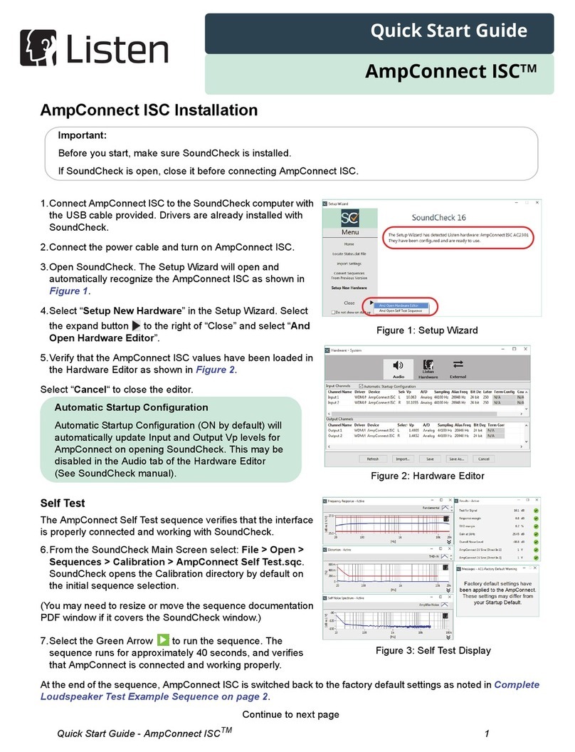 Listen AmpConnect ISC quick start guide