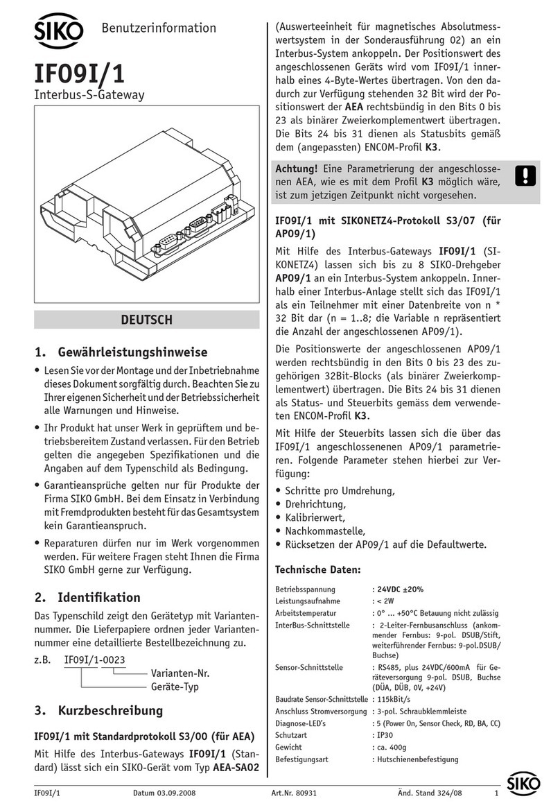 Siko IF09I/1 User information