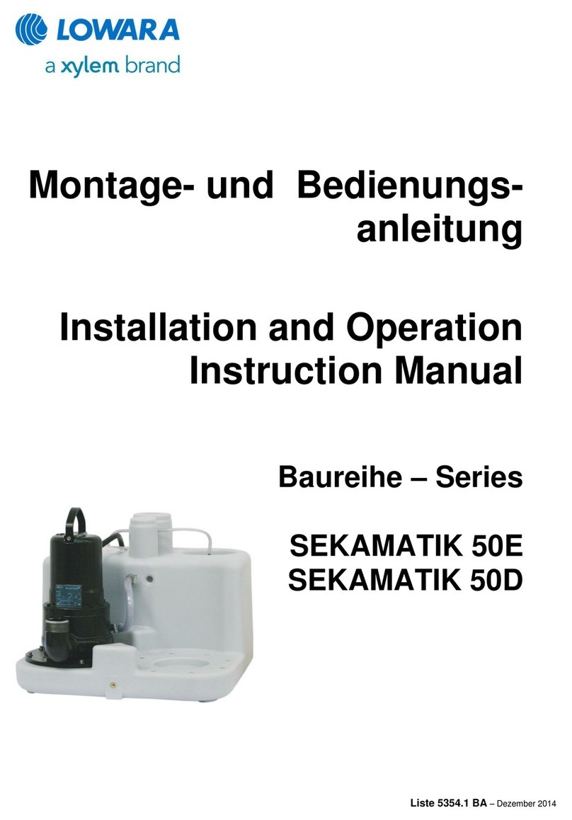 Xylem LOWARA SEKAMATIK 50E Series Service manual Xylem LOWARA SEKAMATIK 50E Series Service manual
