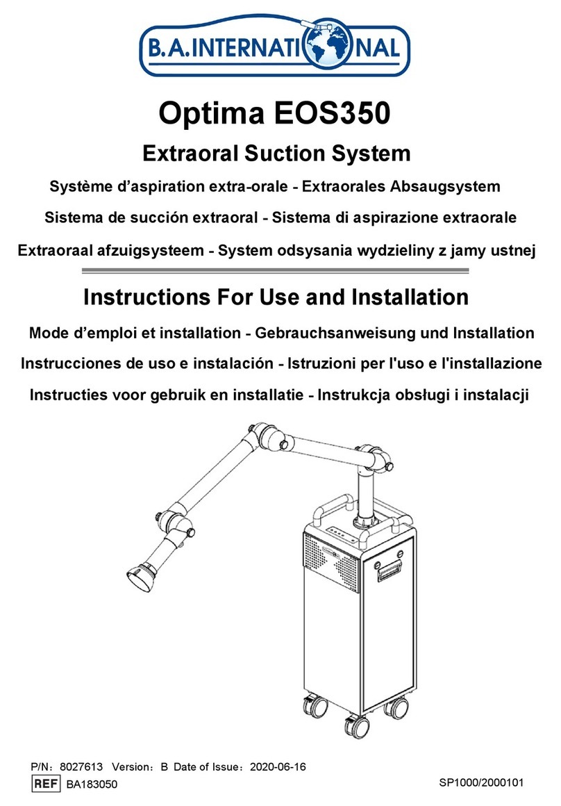 B.A. International Optima EOS350 Instructions for use and installation