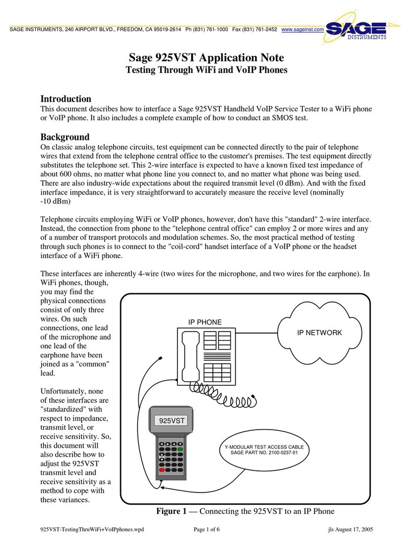 Sage 925VST Application note