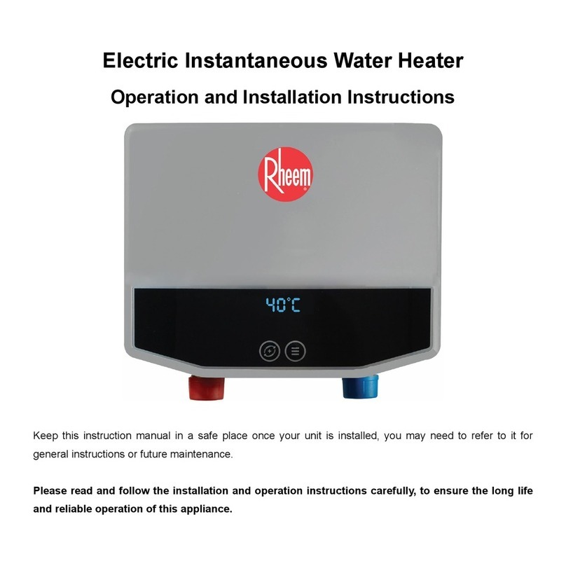Rheem RTEC-04 E03 Operation and installation instructions Rheem RTEC-04 E03 Operation and installation instructions