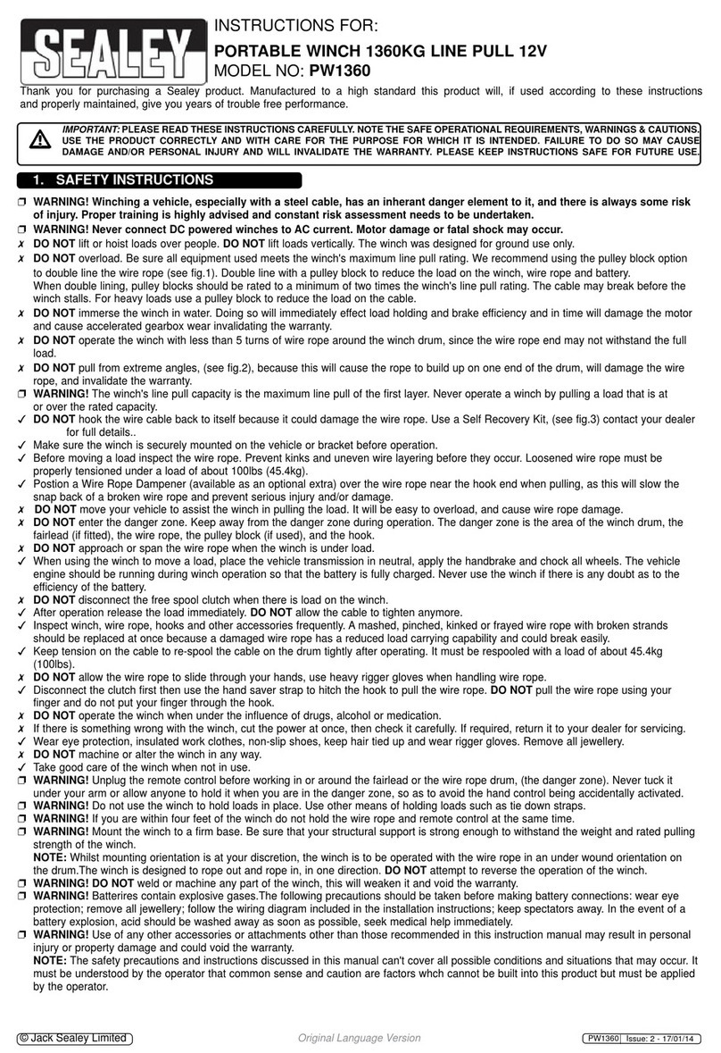 Sealey PW1360 instructions