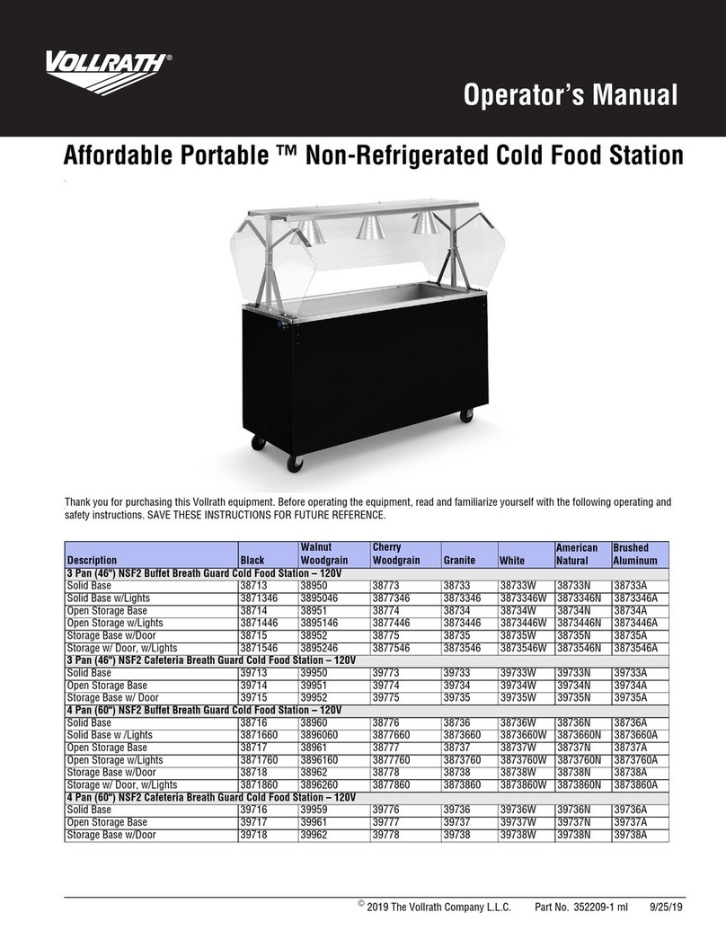 Vollrath Affordable Portable 38713 User manual