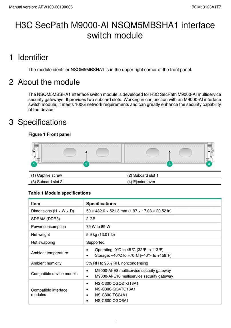 H3C SecPath M9000-AI NSQM5MBSHA1 manual