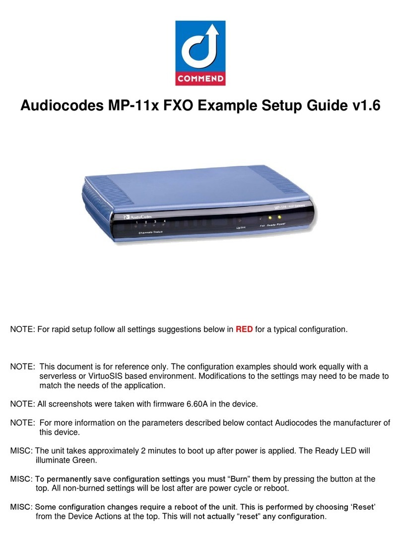 Commend Audiocodes MP-11 Series User manual