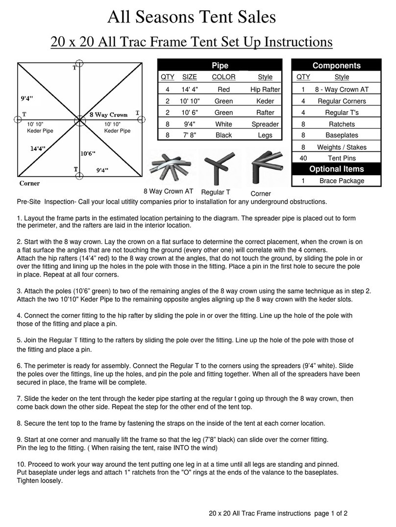 Infinity 20 x 20 All Trac Frame Tent Setup instructions